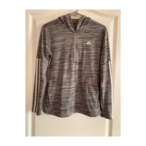 Hooded gray Adidas long sleeve top